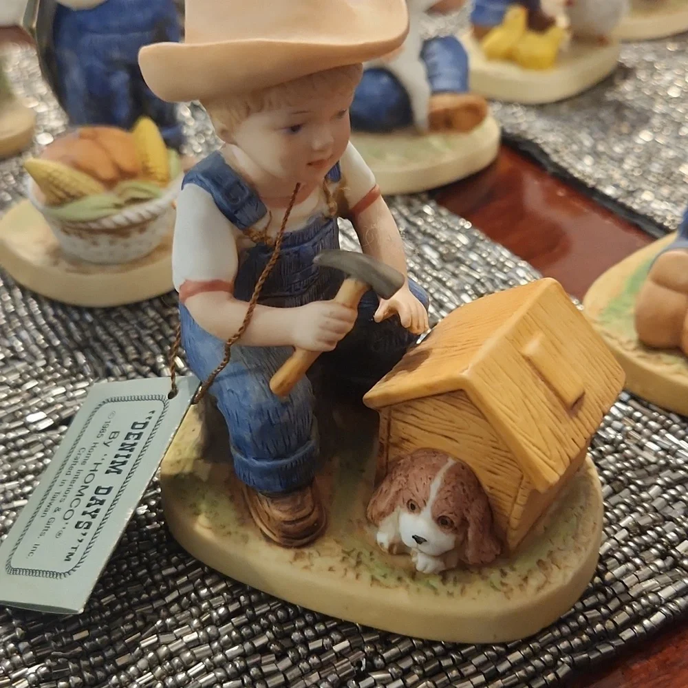 Denim Days by Homco Boy And Doghouse - Picture 1 of 5